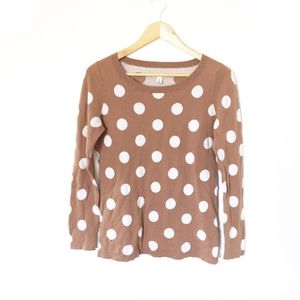 🌵 OLD NAVY camel polka dot crew neck sweater